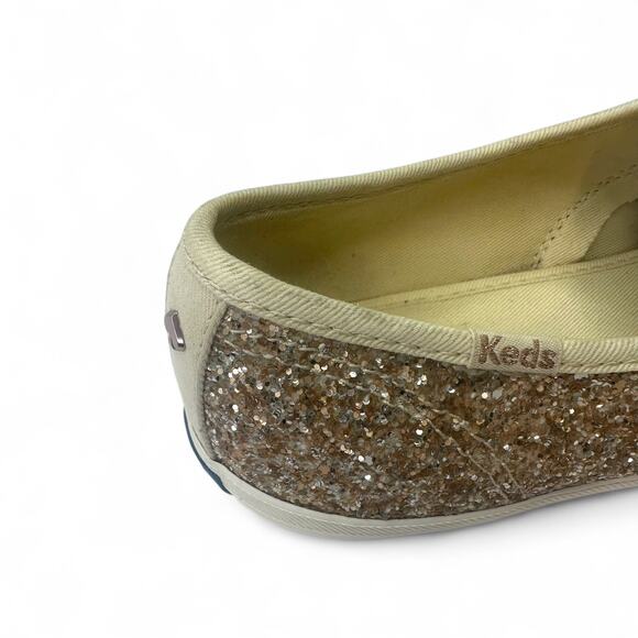 Keds X Kate Spade New York Women's Champion Glitter Sneakers 9 Champagne Gold - Picture 6 of 14